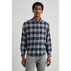 Rails Mens Lennox Navy Cove Plaid Button Down Soft Chest Pocket - Large